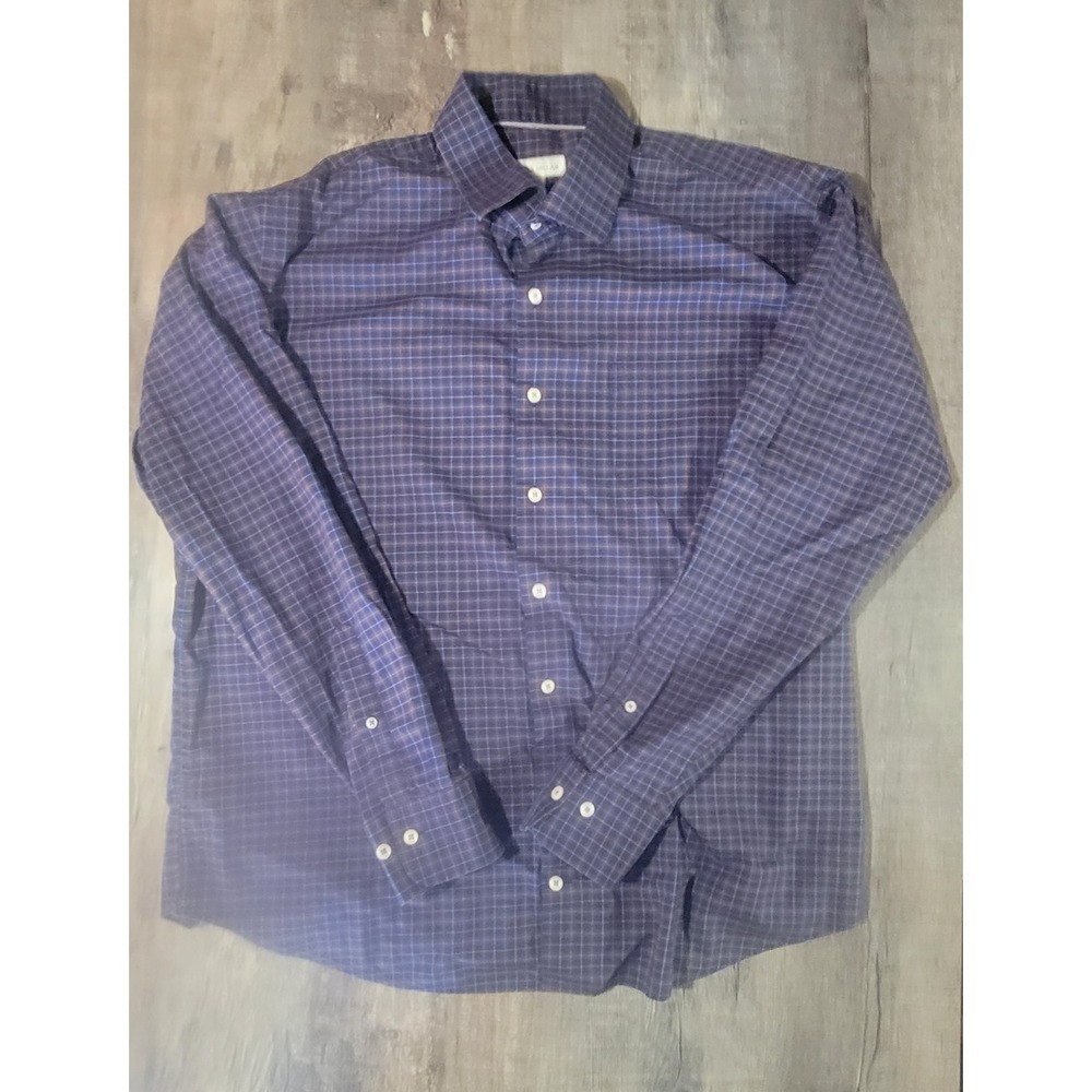 Peter Millar Mens XL  Plaid Button Up Shirt Long Sleeve‎ Pocket Cotton Silk